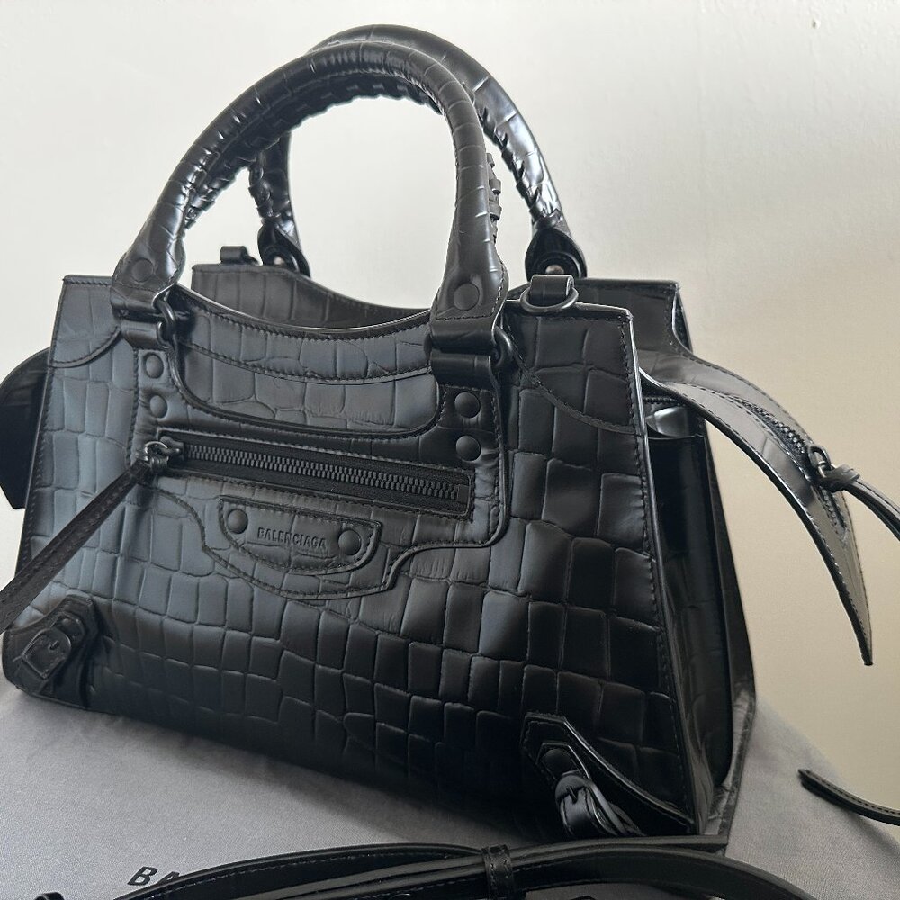 Balenciaga Croc Neo Classic Patent Leather Handbag